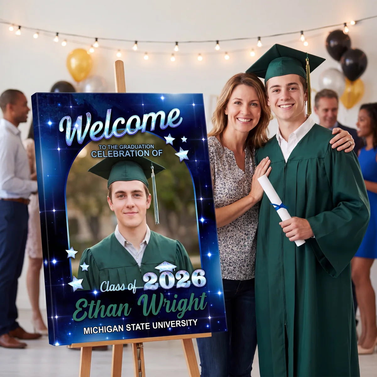 Star Styles Class Of 2026 - Graduation Party Welcome Sign - Custom Photo Grad Party Sign - Personalized Graduation Decoration