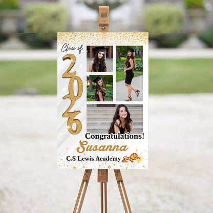 Custom Graduation Party Welcome Sign - Class Of 2026 - Custom Photo Grad Party Sign - Personalized Graduation Decoration