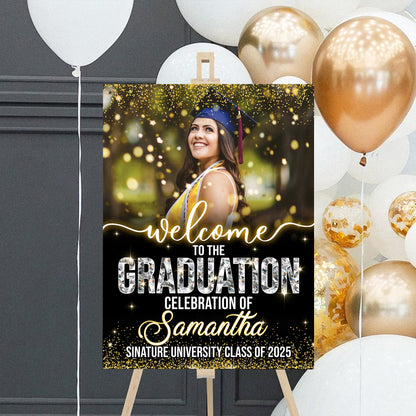 Custom Photo Grad Party Sign - Personalized Graduation Decoration