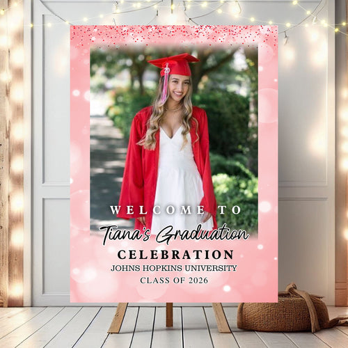 Shine Class Of 2026 Custom Photo - Graduation Party Welcome Sign - Graduation Poster