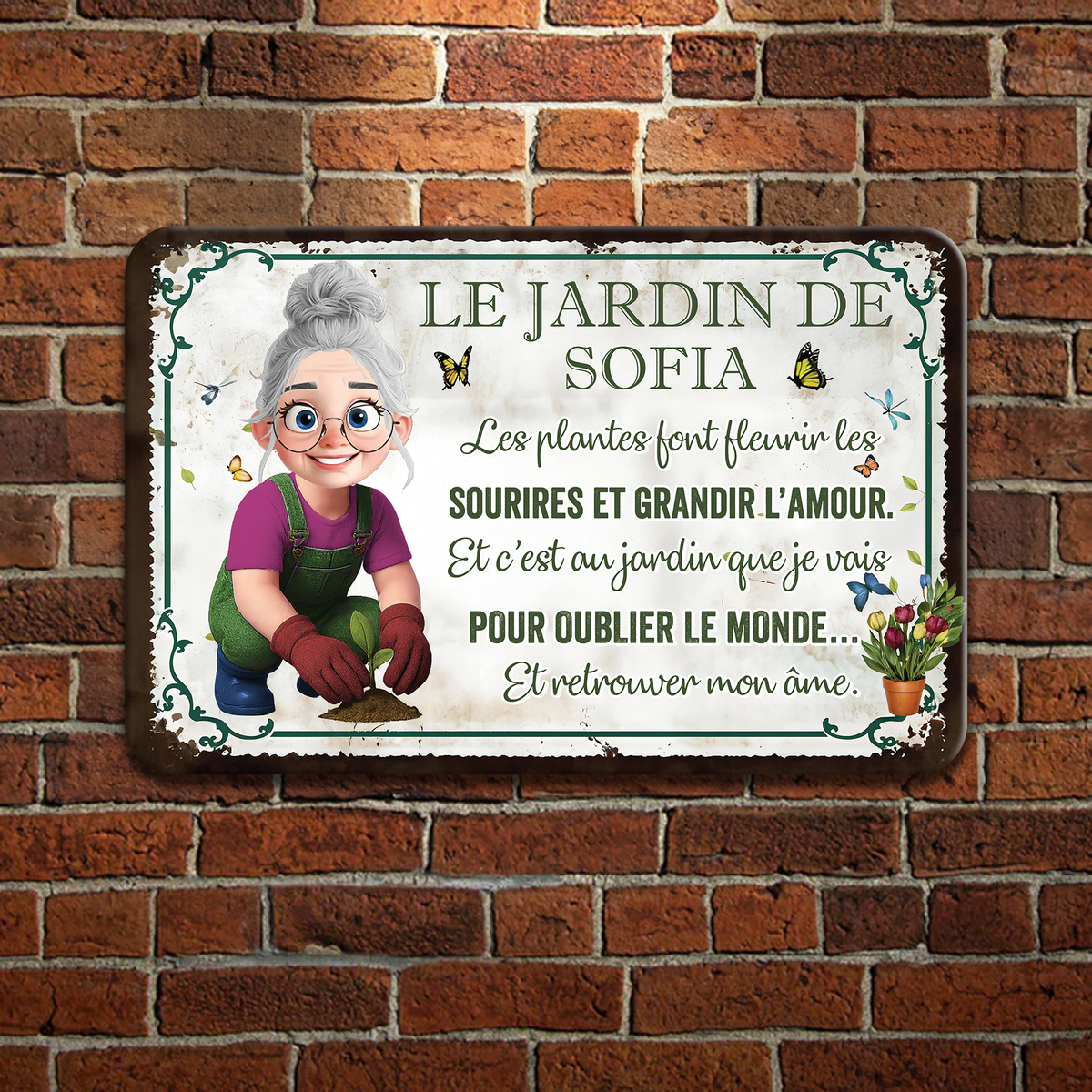 Les Plantes Font Fleurir Les Sourires Et Grandir L’amour – Plaque En Métal Personnalisée