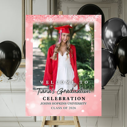 Shine Class Of 2026 Custom Photo - Graduation Party Welcome Sign - Graduation Poster