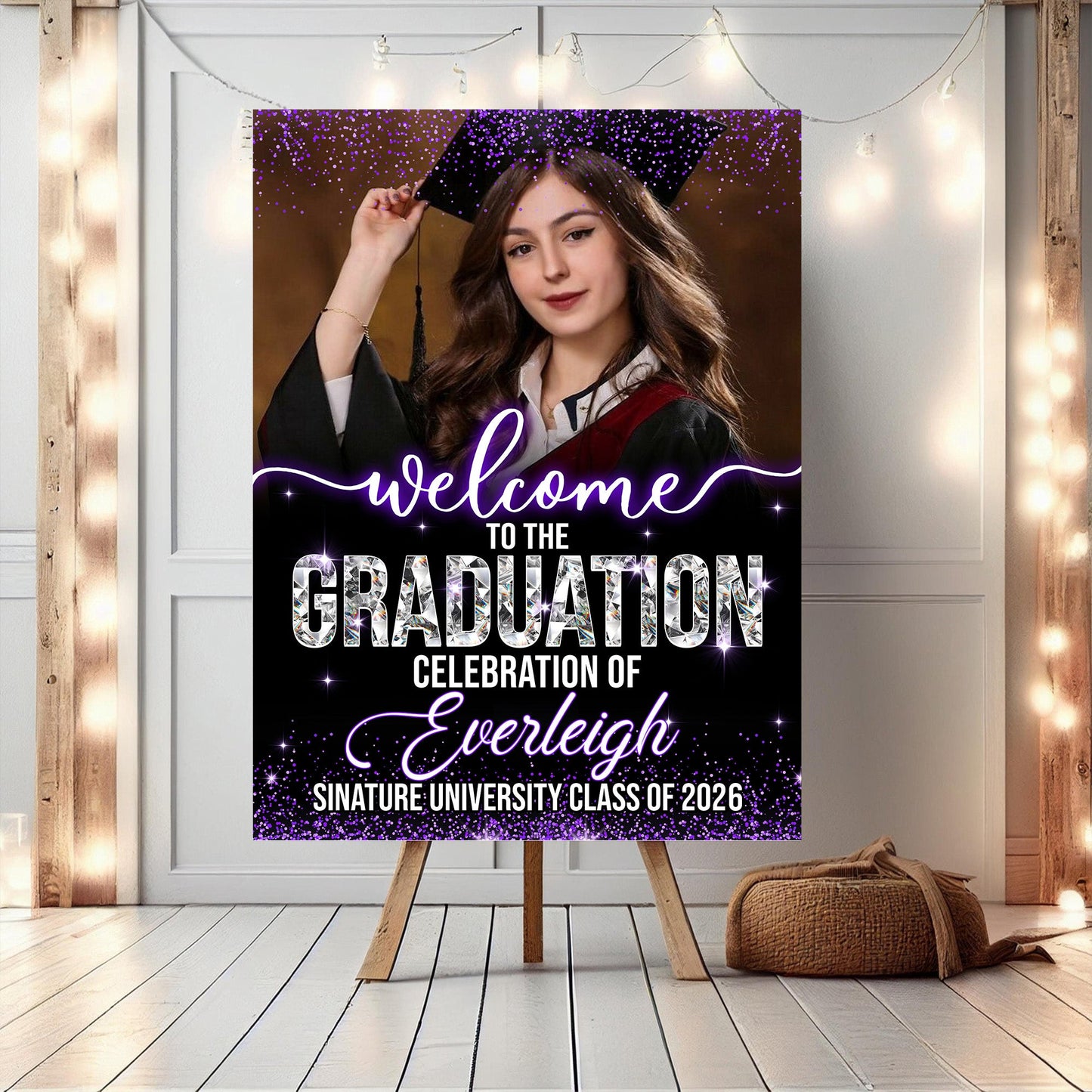 Custom Photo Grad Party Sign - Personalized Graduation Decoration