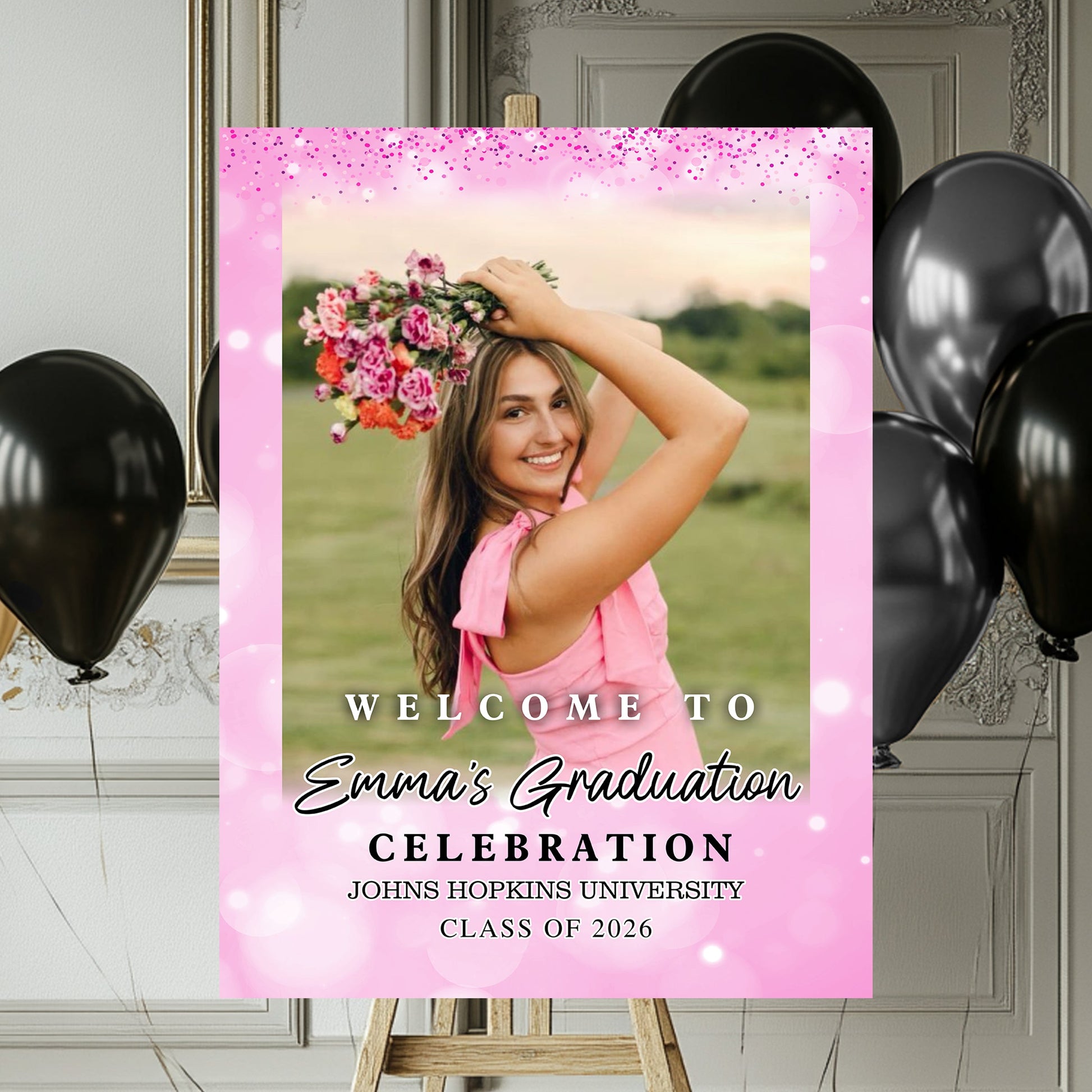 Shine Class Of 2026 Custom Photo - Graduation Party Welcome Sign - Graduation Poster