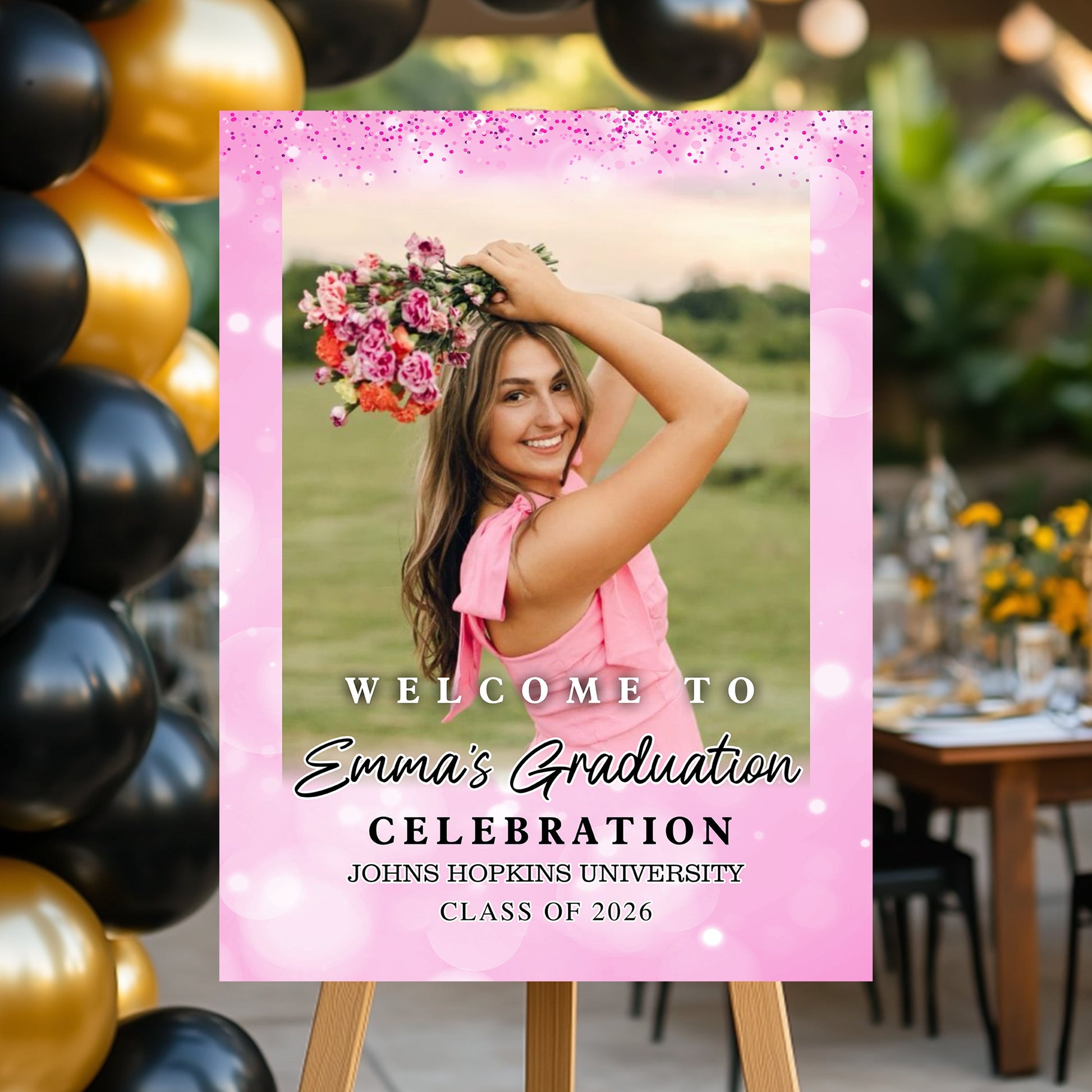 Shine Class Of 2026 Custom Photo - Graduation Party Welcome Sign - Graduation Poster