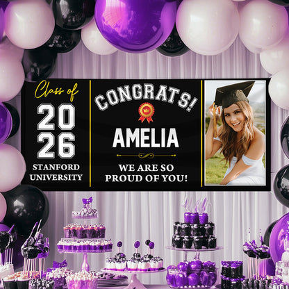 Classic Congratulations Class Of 2026 Banner - Graduation Banner - Unique Graduation Gift - Door Banner