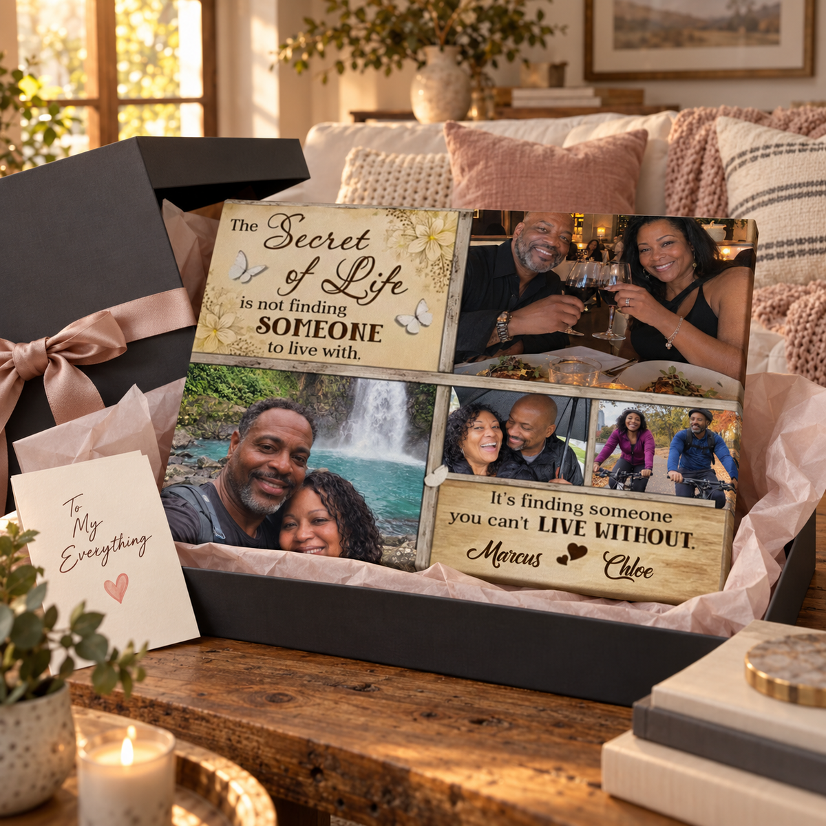 The Secret Of Life Dem – Gifts For Couples – Personalized Canvas — frameless gallery-wrapped canvas print, just unboxed as a gift