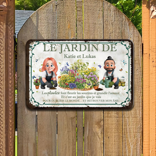 Les Plantes Font Fleurir Les Sourires Et Grandir L’amour – Plaque En Métal Personnalisée