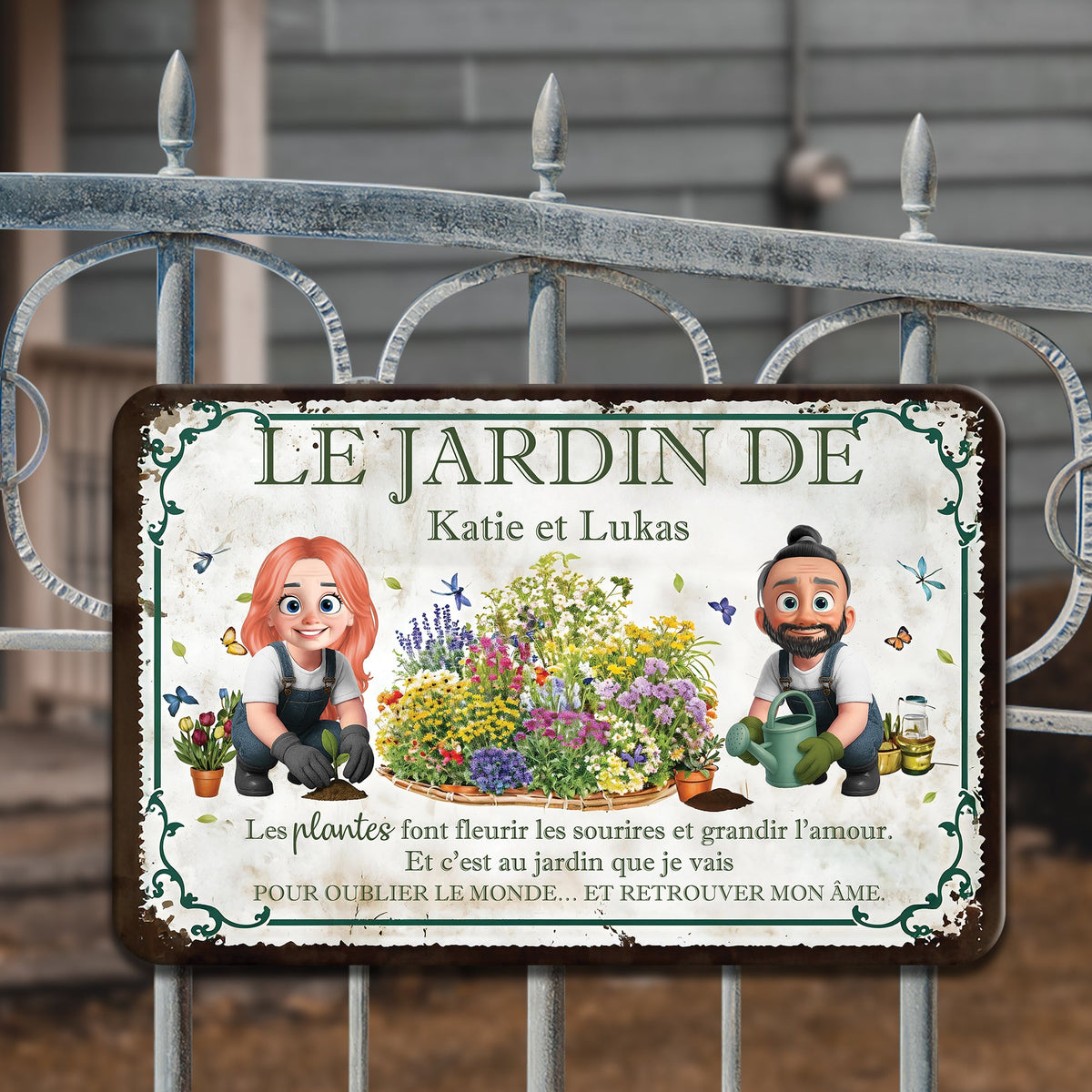 Les Plantes Font Fleurir Les Sourires Et Grandir L’amour – Plaque En Métal Personnalisée