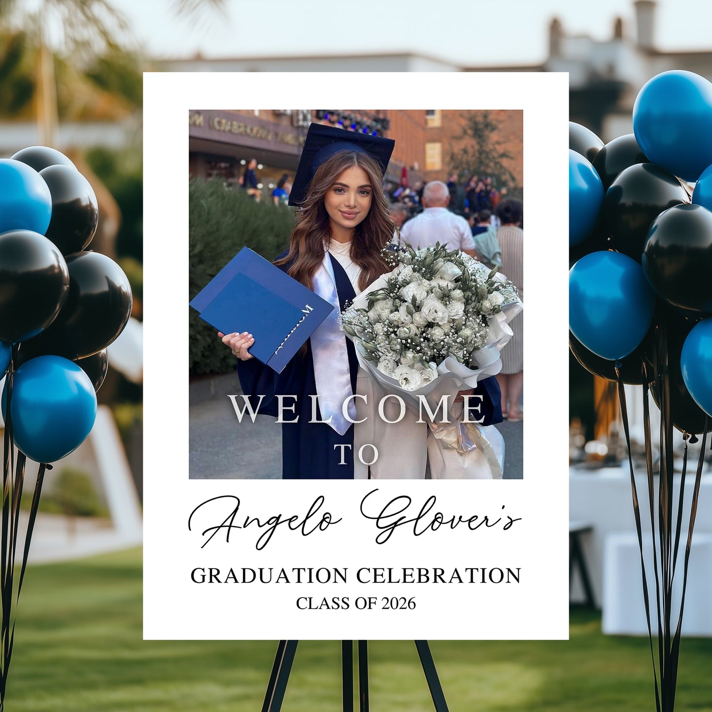 Custom Class Of 2026 - Graduation Party Welcome Sign - Custom Photo Grad Party Sign - Personalized Graduation Decoration - Graduation Sign