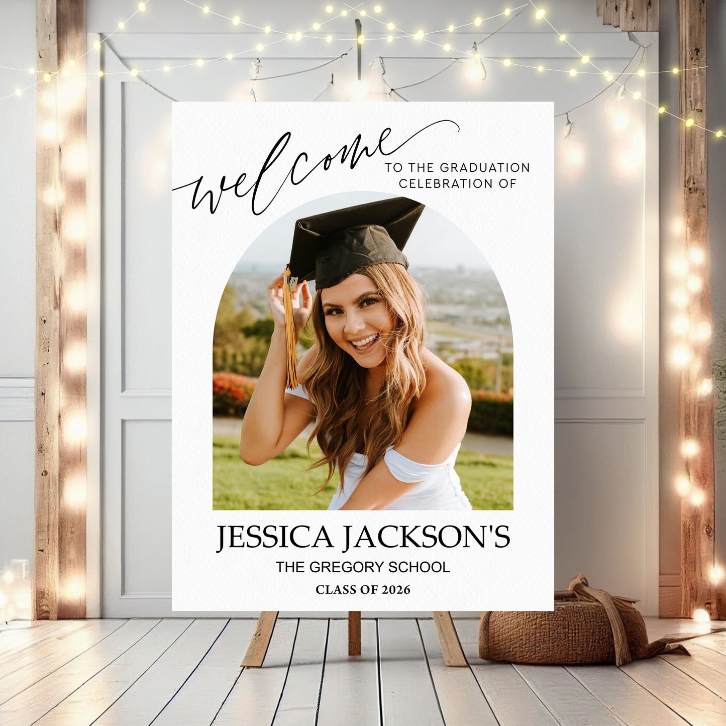 Color Welcome Sign - Custom Class Of 2026 Graduation Party Welcome Sign - Wildflower Graduation Party Welcome Sign