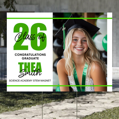 Congratulation Party Lawn Sign, Graduation Gift - Personalized Graduation Lawn Sign With Stake