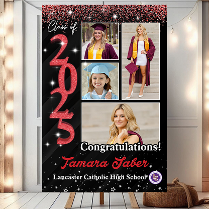 Custom Graduation Party Welcome Sign - Class Of 2026 - Custom Photo Grad Party Sign - Personalized Graduation Decoration