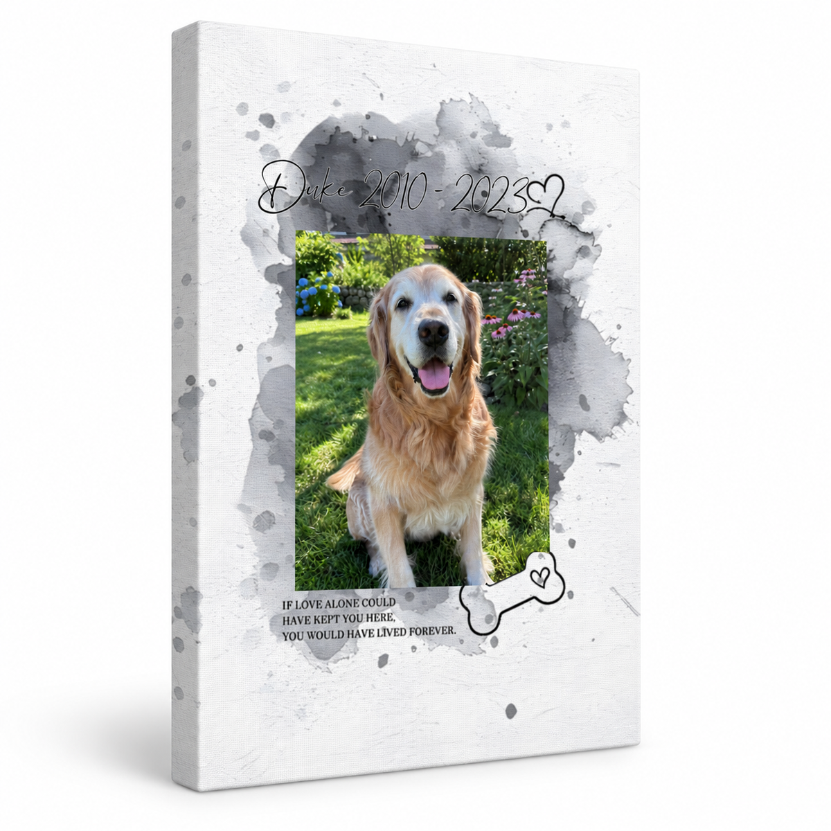 If Love Alone Could Have Kept You Here – Pet Memorial – Personalized Canvas — frameless vertical gallery-wrapped canvas print, studio packshot