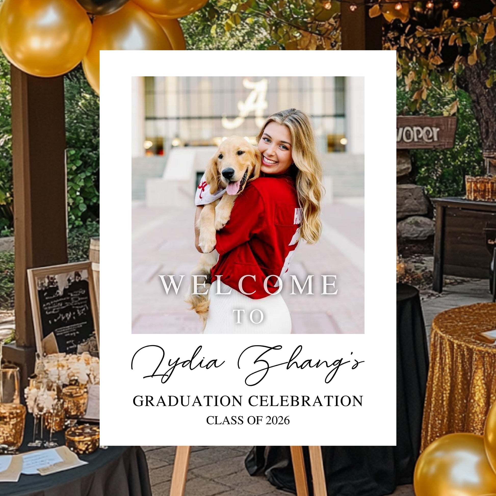 Custom Class Of 2026 - Graduation Party Welcome Sign - Custom Photo Grad Party Sign - Personalized Graduation Decoration - Graduation Sign