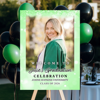 Shine Class Of 2026 Custom Photo - Graduation Party Welcome Sign - Graduation Poster