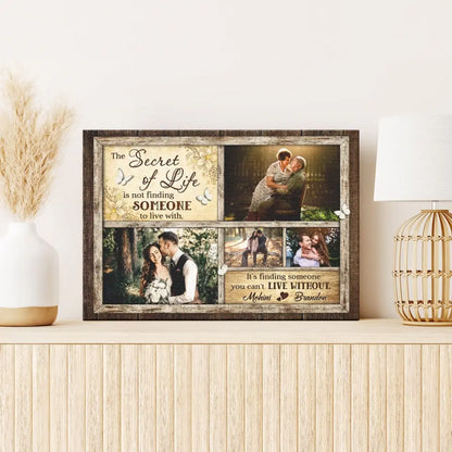 Personalized Canvas Prints, Custom Photo, Gifts For Couples, Anniversary Gifts, The Secret Of Life Dem Canvas
