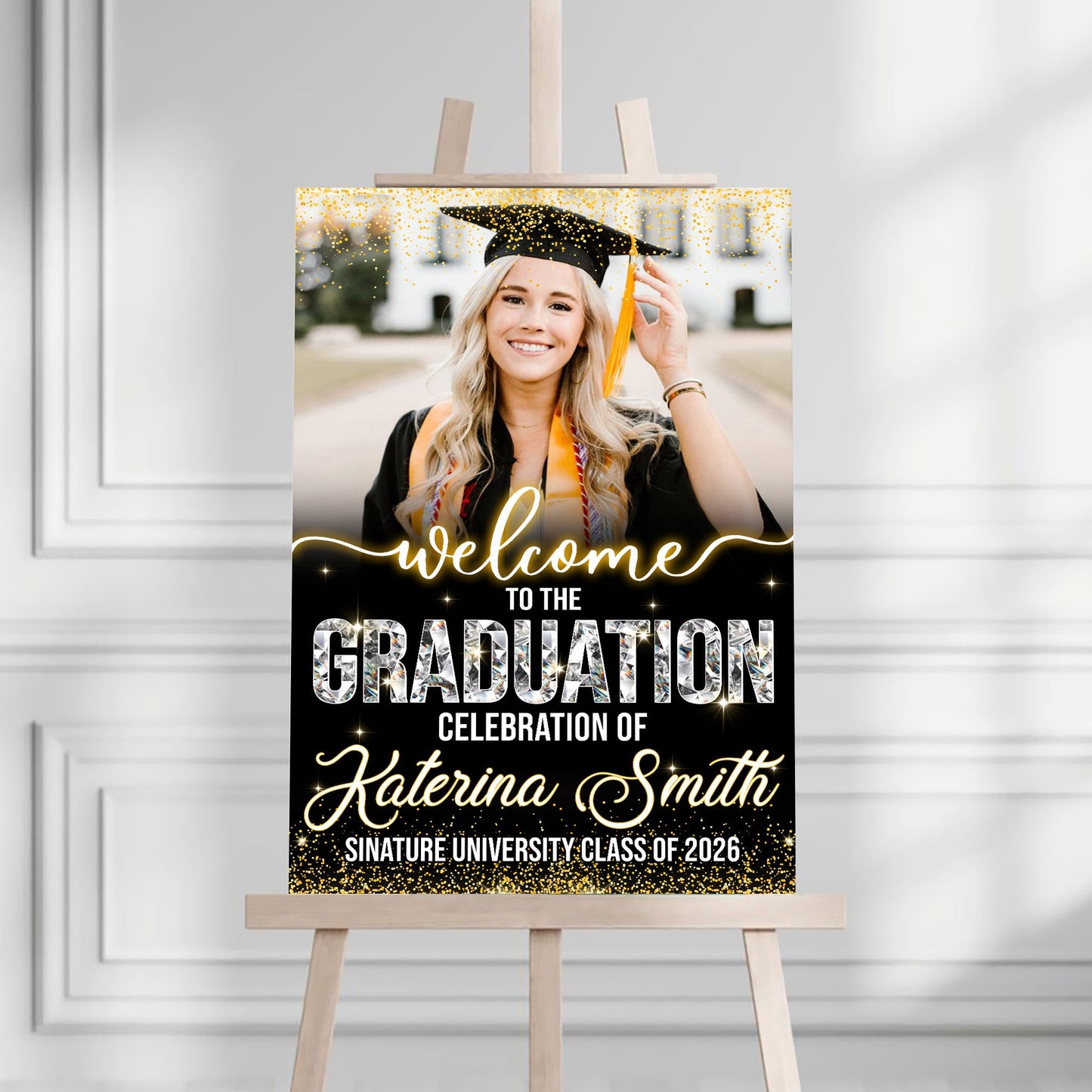Custom Photo Grad Party Sign - Personalized Graduation Decoration