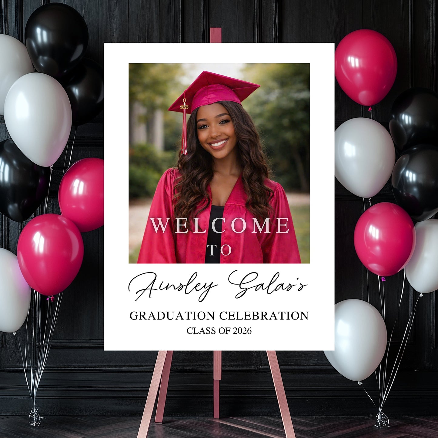 Custom Class Of 2026 - Graduation Party Welcome Sign - Custom Photo Grad Party Sign - Personalized Graduation Decoration - Graduation Sign