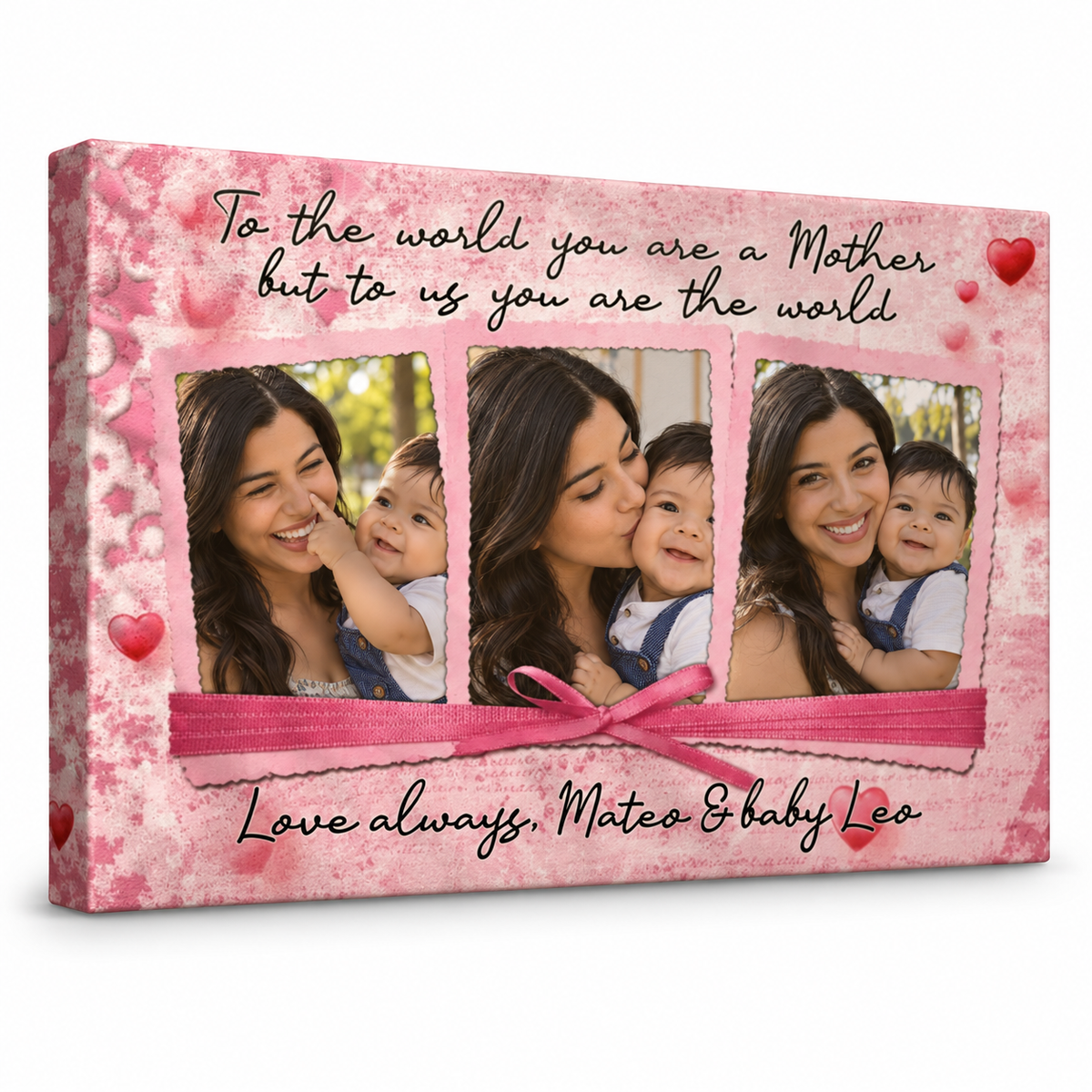 You Are The World - Mother's Day Gift - Personalized Canvas — frameless gallery-wrapped canvas print, studio packshot