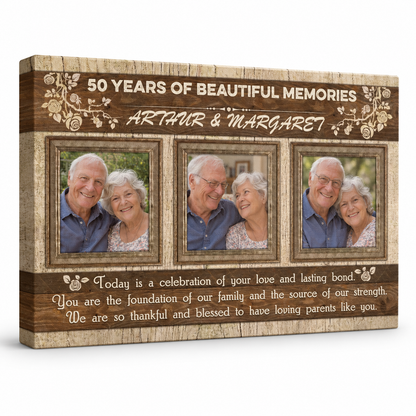 Anniversary Personalized Canvas - Wedding Gift for Couples - Personalized Photo Canvas — frameless gallery-wrapped canvas print, studio packshot