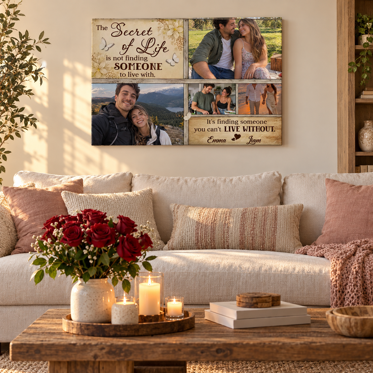 The Secret Of Life Dem – Gifts For Couples – Personalized Canvas — frameless gallery-wrapped canvas print, hanging on the wall
