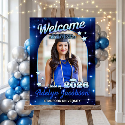 Star Styles Class Of 2026 - Graduation Party Welcome Sign - Custom Photo Grad Party Sign - Personalized Graduation Decoration