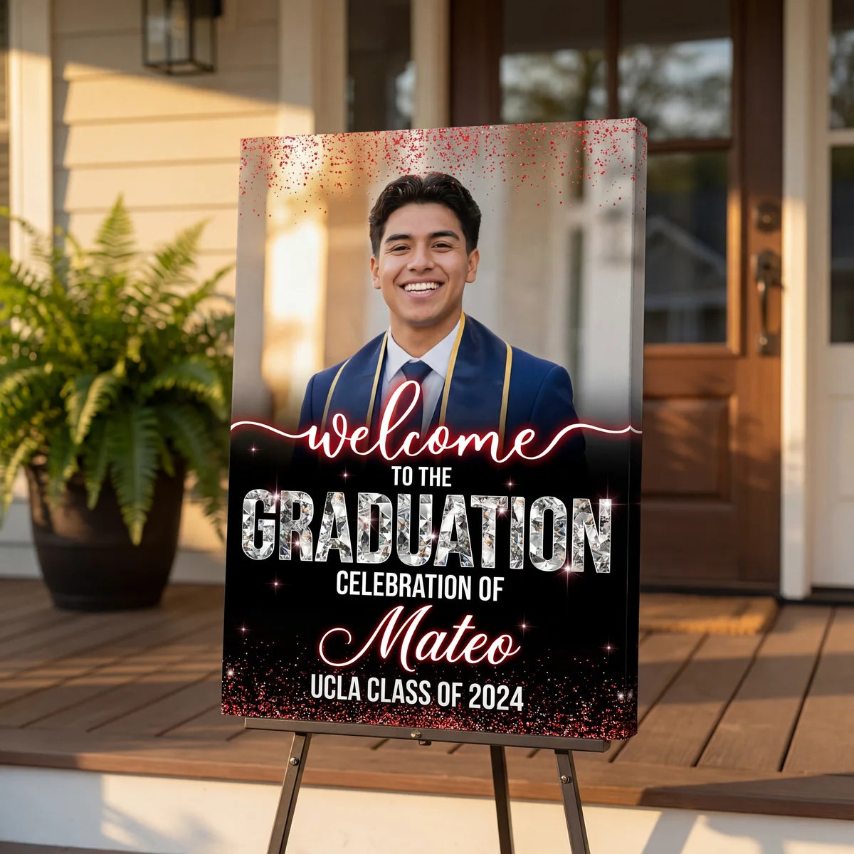 Custom Photo Grad Party Sign - Personalized Graduation Decoration