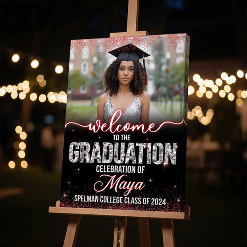 Custom Photo Grad Party Sign - Personalized Graduation Decoration