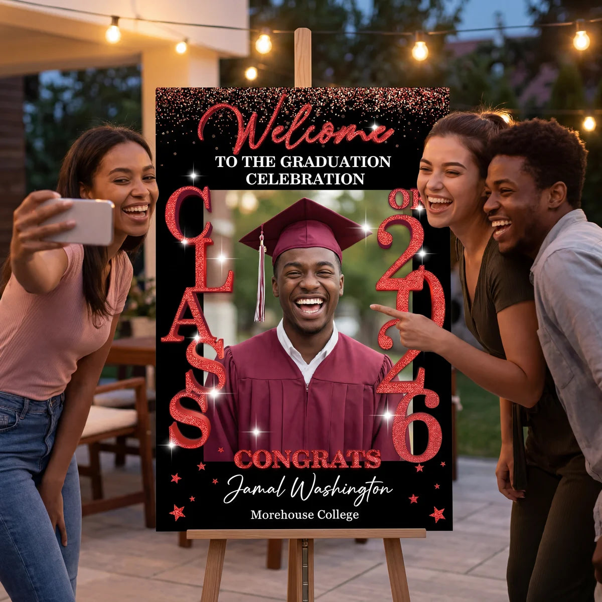 Class Of 2026 - Graduation Party Welcome Sign - Custom Photo Grad Party Sign - Personalized Graduation Decoration