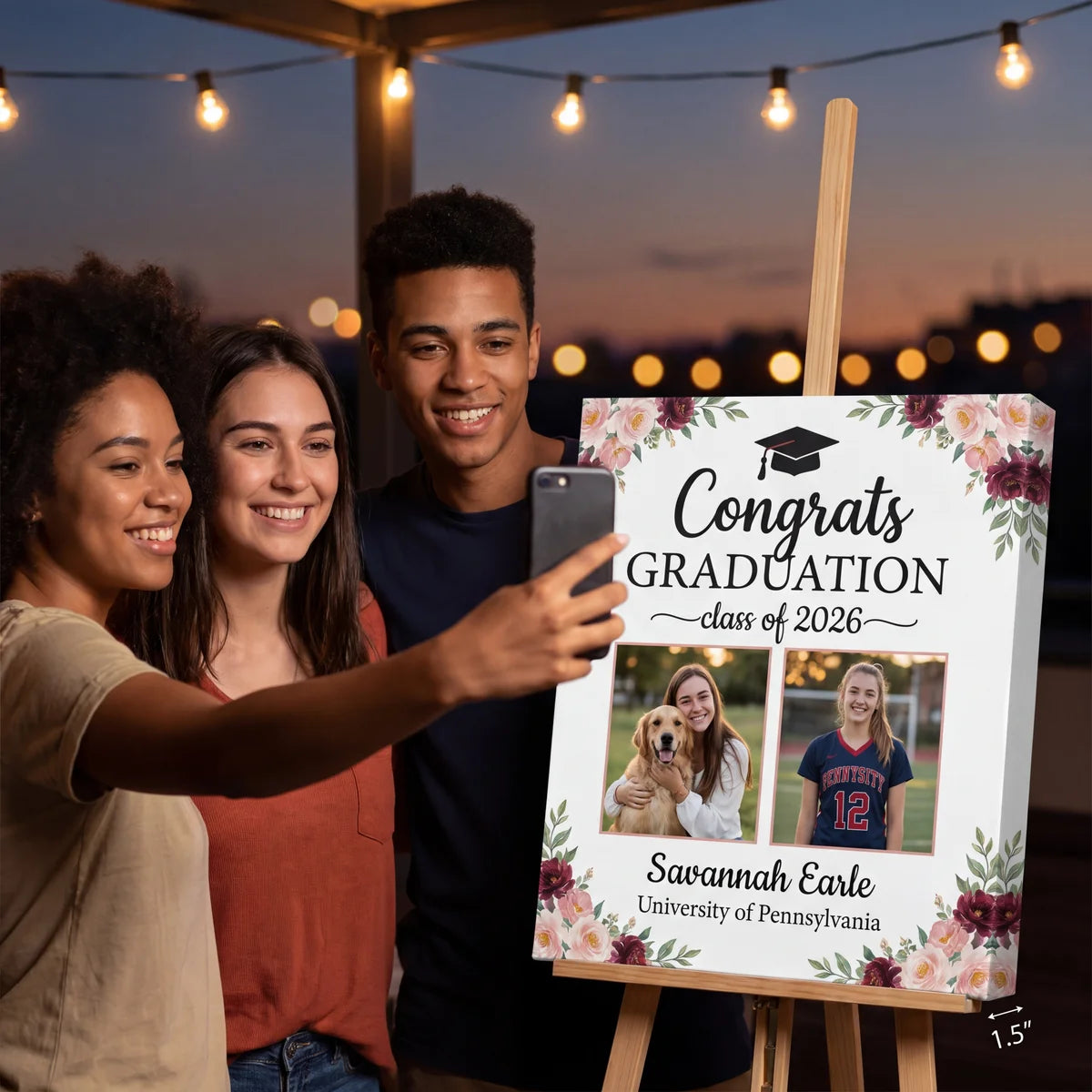 Custom Class Of 2026 Floral - Graduation Party Welcome Sign - Personalized Graduation Decoration