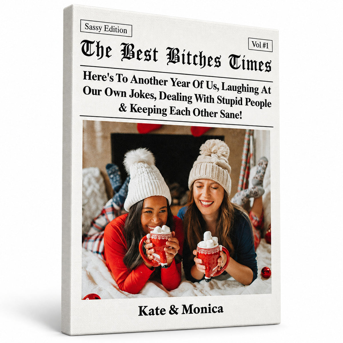 The Best Times Bestie - Personalized Poster And Canvas Print — Frameless gallery-wrapped canvas studio packshot