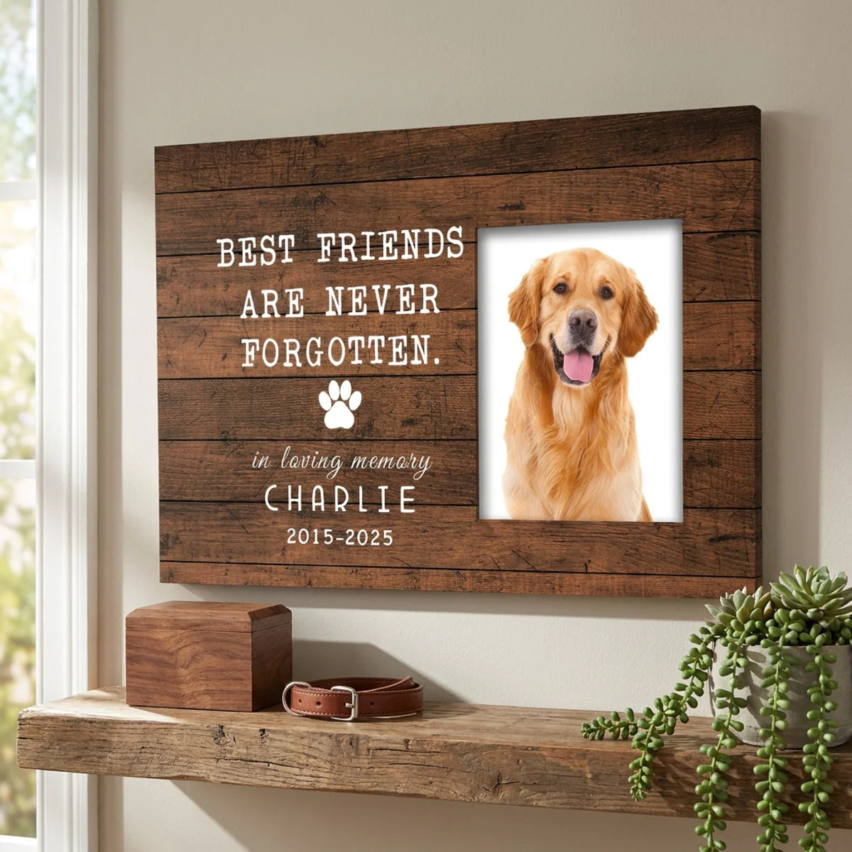 Best Friends Are Never Forgotten – Dog Memorial – Personalized Canvas