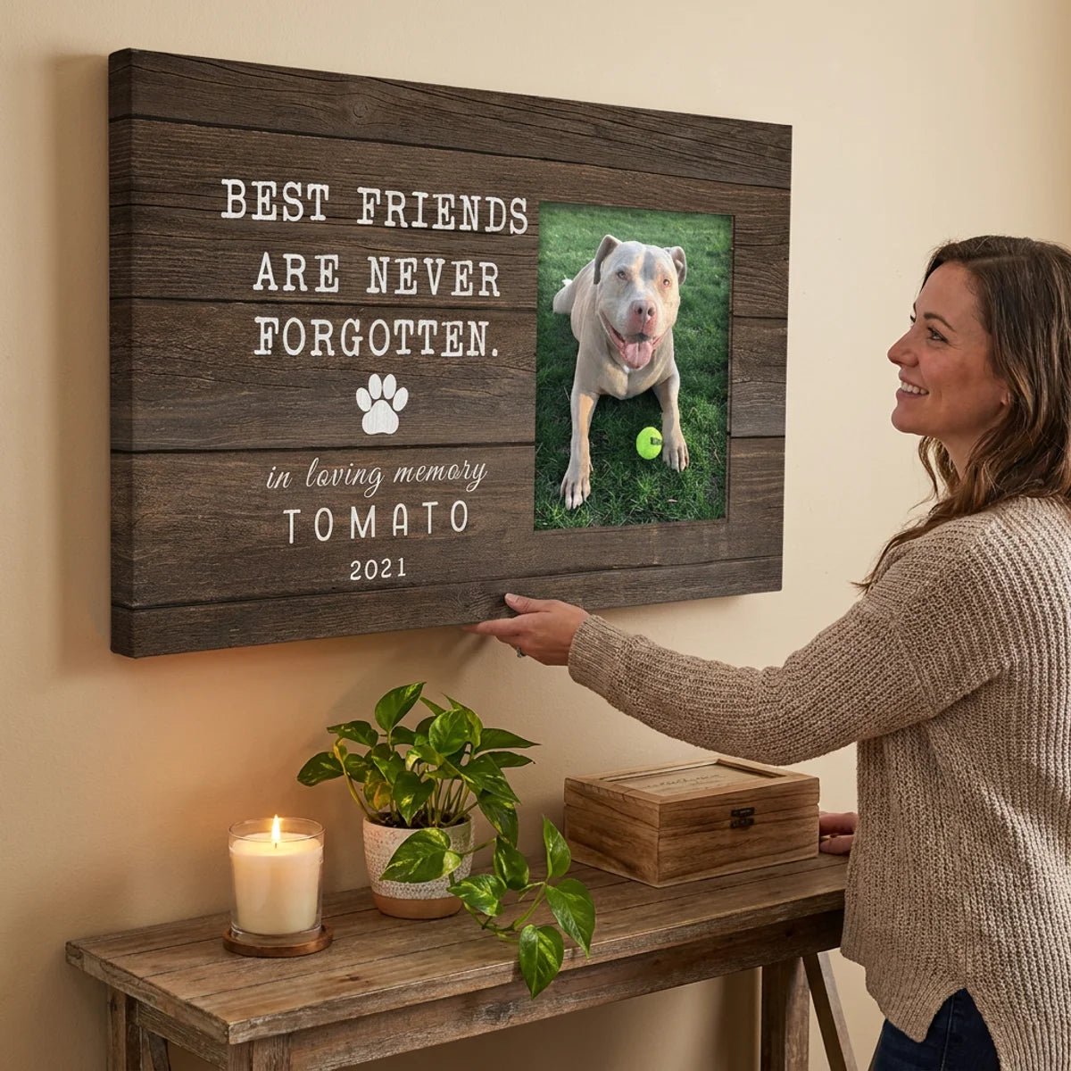 Best Friends Are Never Forgotten – Dog Memorial – Personalized Canvas