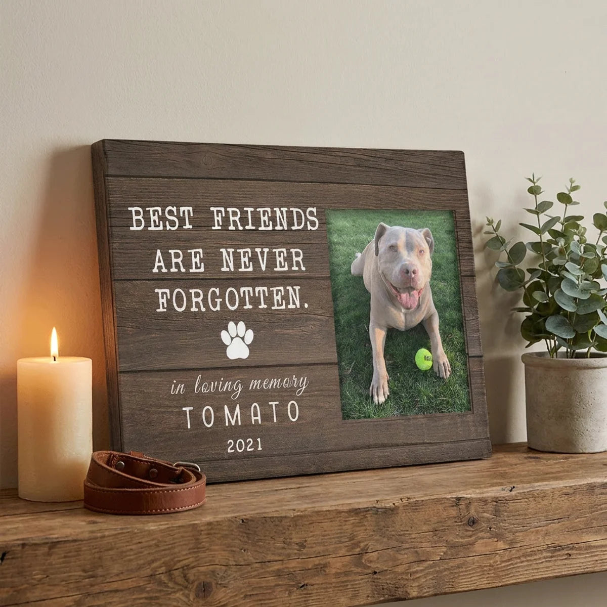 Best Friends Are Never Forgotten – Dog Memorial – Personalized Canvas