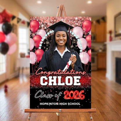 Graduation Welcome Sign - Graduation Party Decorations Custom Grad - Personalized Class of 2026