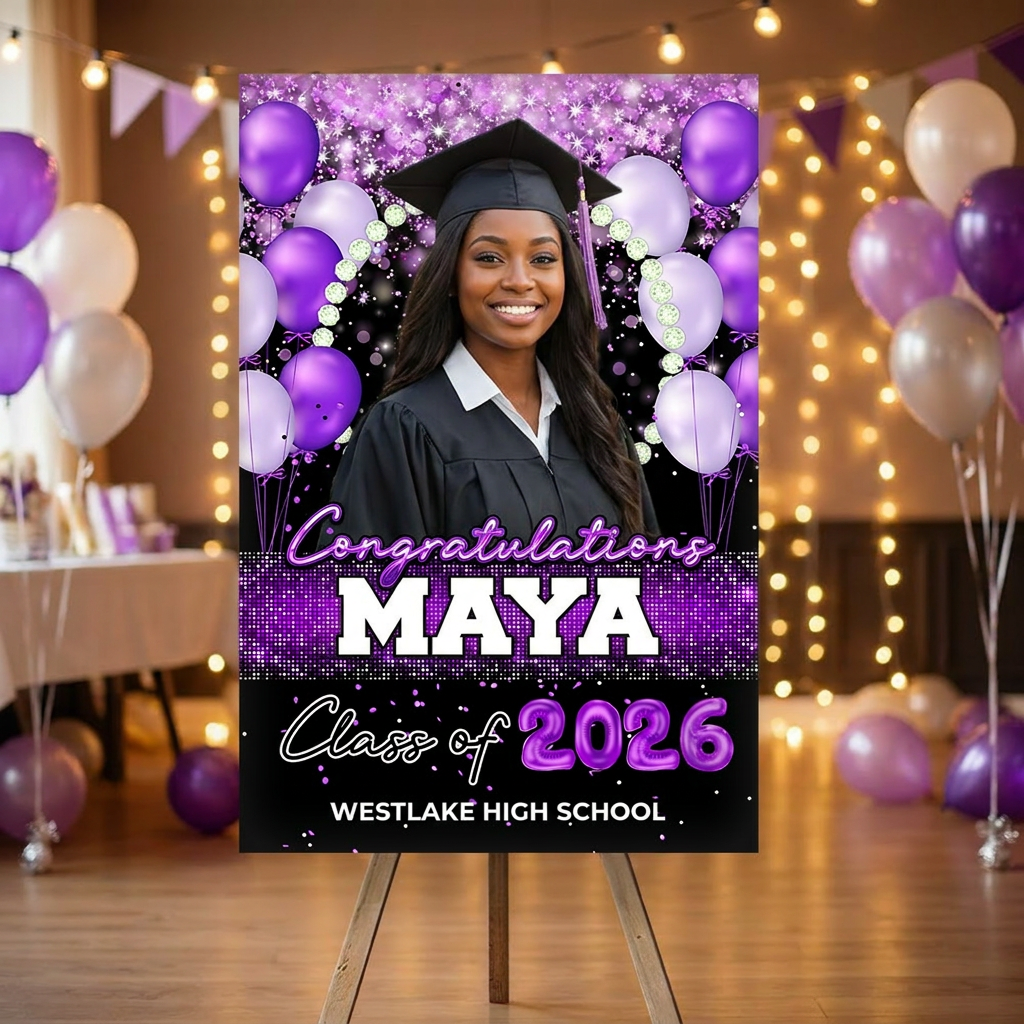 Graduation Welcome Sign - Graduation Party Decorations Custom Grad - Personalized Class of 2026