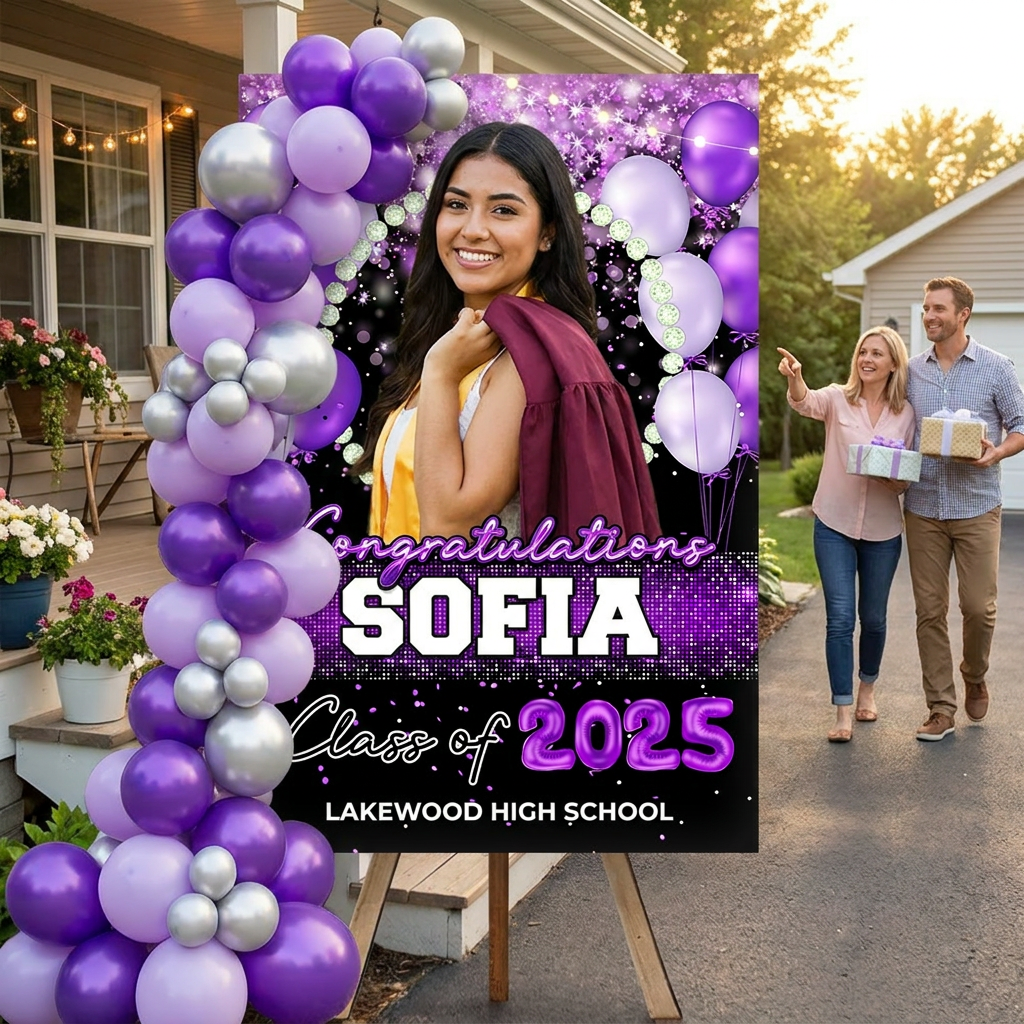 Graduation Welcome Sign - Graduation Party Decorations Custom Grad - Personalized Class of 2026