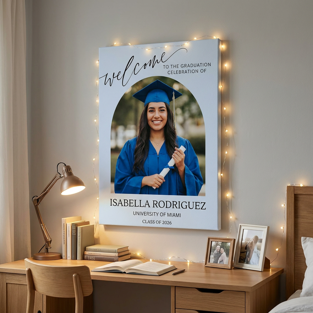 Color Welcome Sign - Custom Class Of 2026 Graduation Party Welcome Sign - Wildflower Graduation Party Welcome Sign