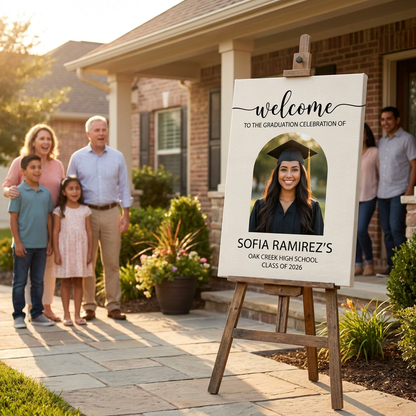Color Welcome Sign - Custom Class Of 2026 Graduation Party Welcome Sign - Wildflower Graduation Party Welcome Sign