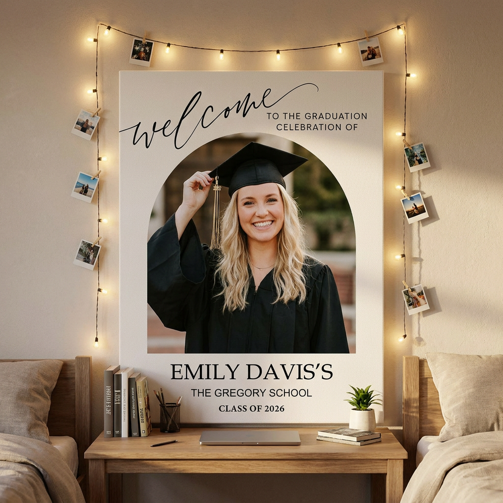 Color Welcome Sign - Custom Class Of 2026 Graduation Party Welcome Sign - Wildflower Graduation Party Welcome Sign