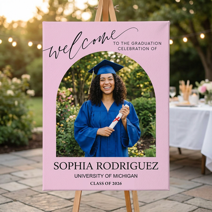 Color Welcome Sign - Custom Class Of 2026 Graduation Party Welcome Sign - Wildflower Graduation Party Welcome Sign