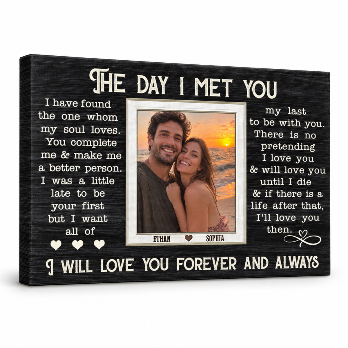 When I Say I Love You More – Gift for Couple – Personalized Wrapped Canvas — frameless gallery-wrapped canvas print, studio packshot
