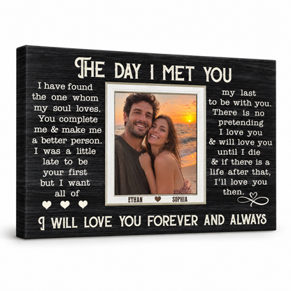 When I Say I Love You More – Gift for Couple – Personalized Wrapped Canvas — frameless gallery-wrapped canvas print, studio packshot