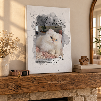 If Love Alone Could Have Kept You Here – Pet Memorial – Personalized Canvas — frameless vertical gallery-wrapped canvas print, displayed on a shelf