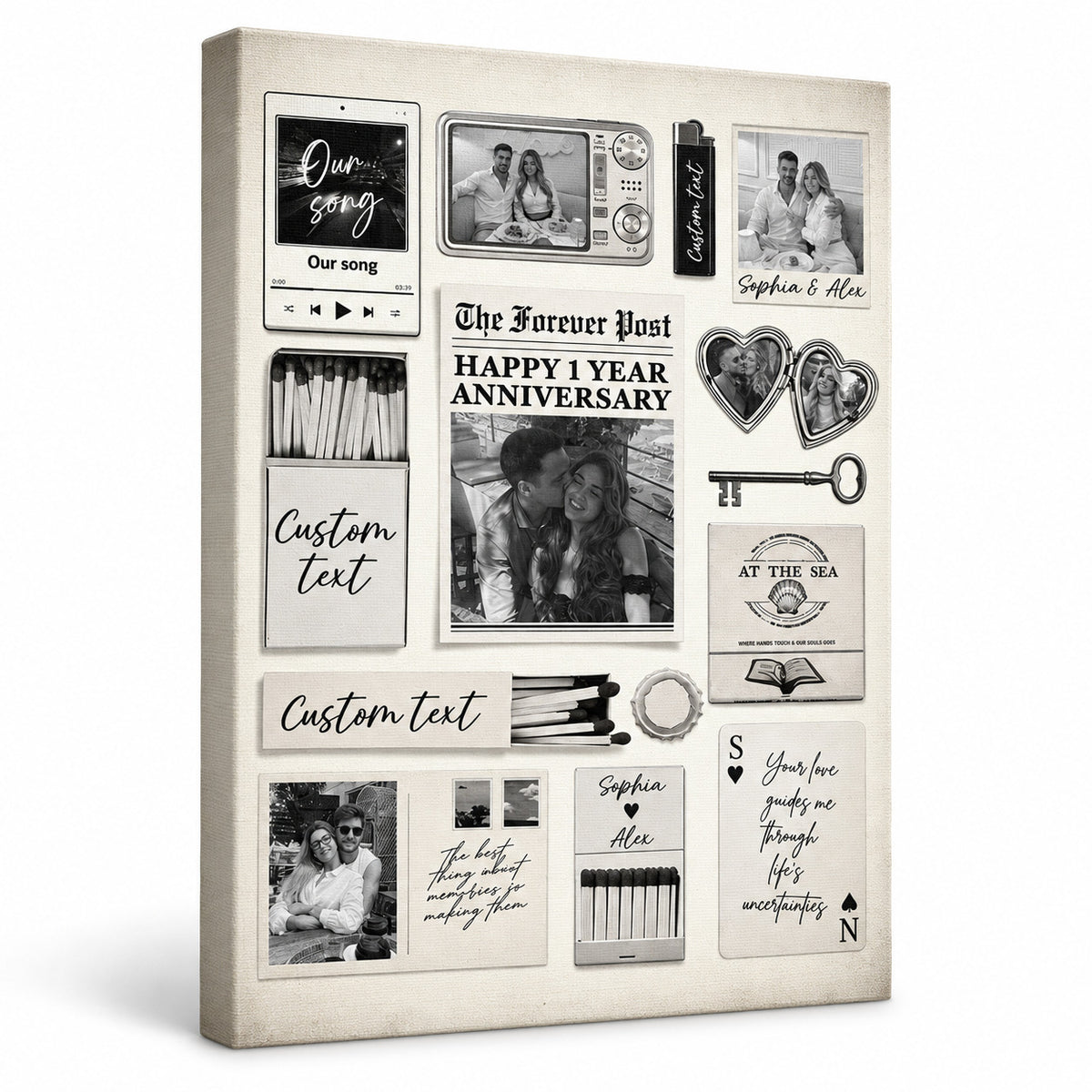 The Best Times Couple Valentine's Canvas - Personalized Poster And Canvas Print — Frameless gallery-wrapped canvas studio packshot