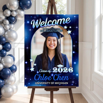 Star Styles Class Of 2026 - Graduation Party Welcome Sign - Custom Photo Grad Party Sign - Personalized Graduation Decoration