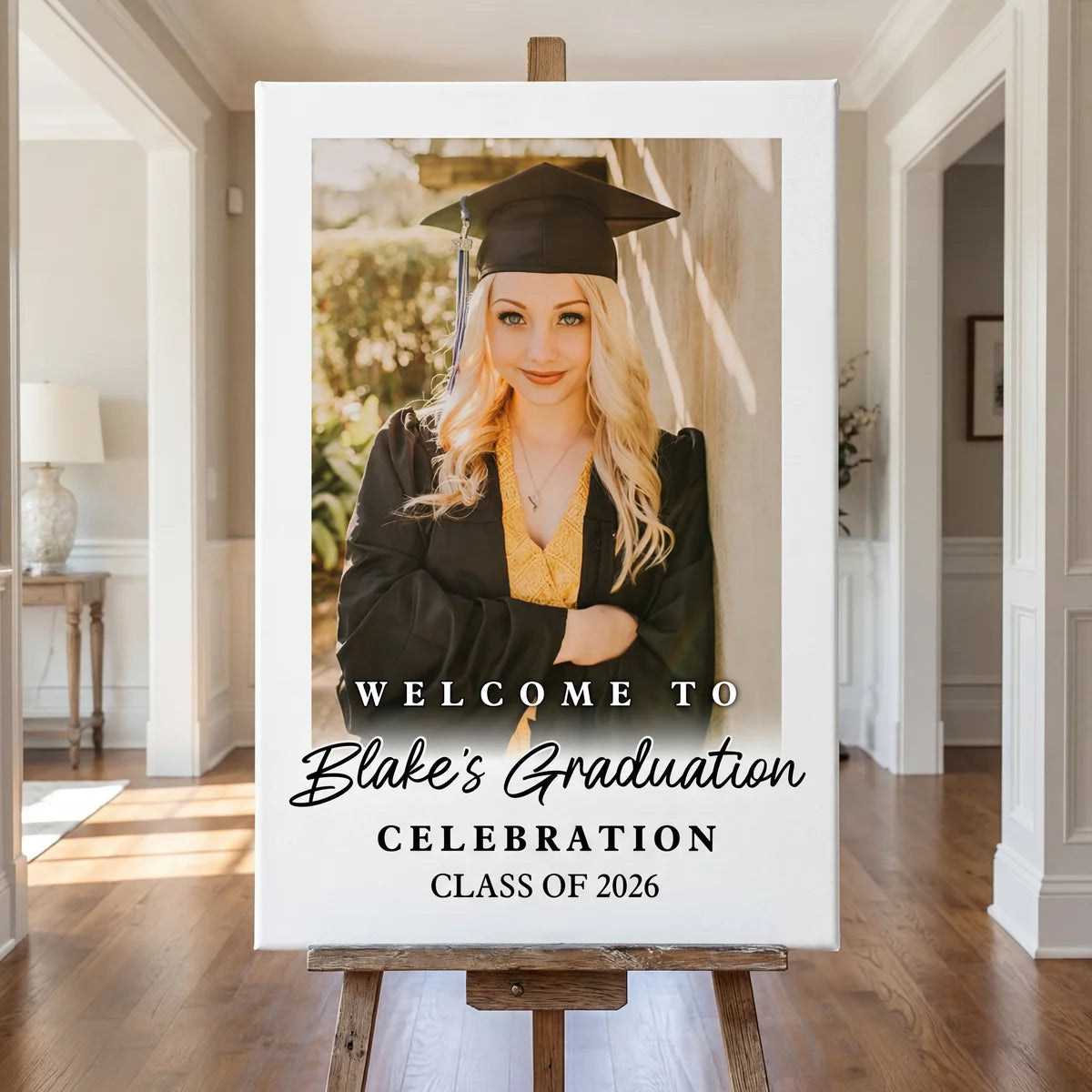 Custom Class Of 2026 White Background - Graduation Party Welcome Sign - Custom Photo Grad Party Sign - Personalized Graduation Decoration - Graduation Poster