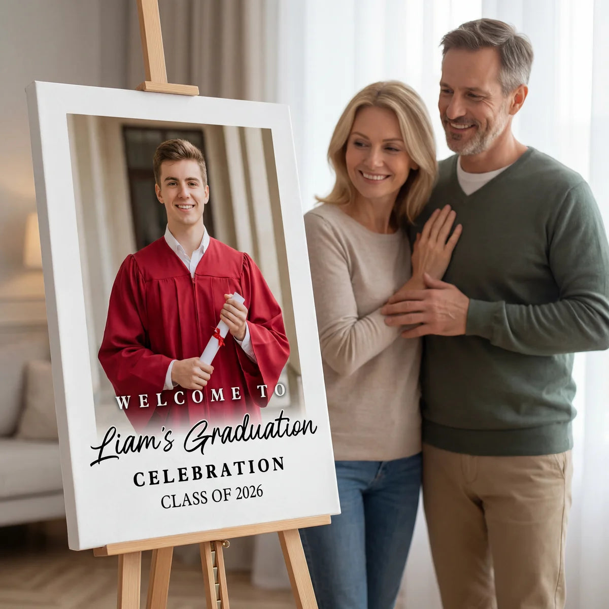 Custom Class Of 2026 White Background - Graduation Party Welcome Sign - Custom Photo Grad Party Sign - Personalized Graduation Decoration - Graduation Poster