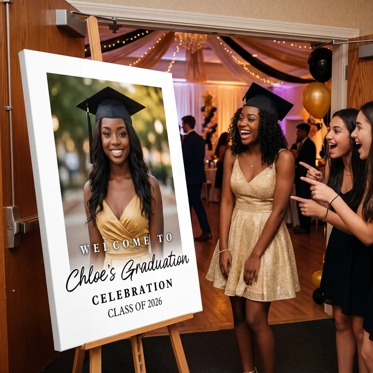 Custom Class Of 2026 White Background - Graduation Party Welcome Sign - Custom Photo Grad Party Sign - Personalized Graduation Decoration - Graduation Poster